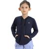 HMILES Girls Zip-Up Hoodie UPF50+ Sun Protection Jacket Hooded Cooling Long Sleeve Shirt Navy 3-4t view 1