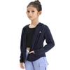 HMILES Girls Zip-Up Hoodie UPF50+ Sun Protection Jacket Hooded Cooling Long Sleeve Shirt Navy 3-4t view 3