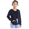 HMILES Girls Zip-Up Hoodie UPF50+ Sun Protection Jacket Hooded Cooling Long Sleeve Shirt Navy 3-4t view 4