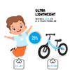 bicystar 14 Inch Toddler Balance Bike for 3-6 Year Old, Real Rubber Air Tires, No Pedal Kids Bike with Adjustable Seat & Handlebar, Footrest, Gift Bike for 3-5 Boys Girls, White view 3