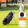VEVOR Golf Cart Bag with 14 Way Organizer Divider Top, Premium Cart Bag with Stand, Durable Golf Bags with Handles & Dust Cover & Detachable Dual Strap for Men & Women (Black, 10 Pockets) view 2
