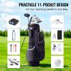 VEVOR Golf Cart Bag with 14 Way Organizer Divider Top, Premium Cart Bag with Stand, Durable Golf Bags with Handles & Dust Cover & Detachable Dual Strap for Men & Women (Black, 10 Pockets) view 4