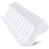 Somaibo 10 Pairs Kids Socks for Boys Girls Low Cut Athletic Ankle Socks Half Cushioned Crew Cotton No Show Socks 4-7 Years White view 1