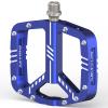 BUCKLOS MTB Flat Pedals Mountain Bike PedalsAdult Road Bicycle Pedals Aluminum Alloy Non-Slip Large Concave Platform Pedals for BMX, Downhill,AM, Enduro 9/16''Blue view 1