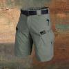 WENKOMG1 Mens Cargo Shorts 4th of July Outdoor Tactical Shorts Patriotic Printed Military Shorts with Multi Pockets, Large, Army Green 2 view 2