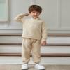 Arshiner Toddler Boy Outfits Long Sleeve Fleece Sweatshirt Pants Fall Winter Clothes Set 5-6 Years Khaki view 2