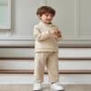 Arshiner Toddler Boy Outfits Long Sleeve Fleece Sweatshirt Pants Fall Winter Clothes Set 5-6 Years Khaki view 3