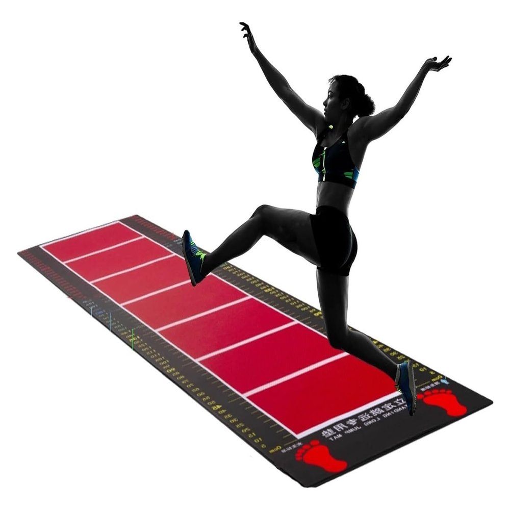 yinjieUS Standing Long Jump Mat, Long Jump Mat, Adults/Kids Long Jump Measuring Mat with Double Side Non Skid, Indoor Exercise Test Board(2.6ftx8.2ft)