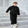 Arshiner Toddler Boy Outfits Long Sleeve Fleece Sweatshirt Pants Fall Winter Clothes Set 5-6 Years Black view 2