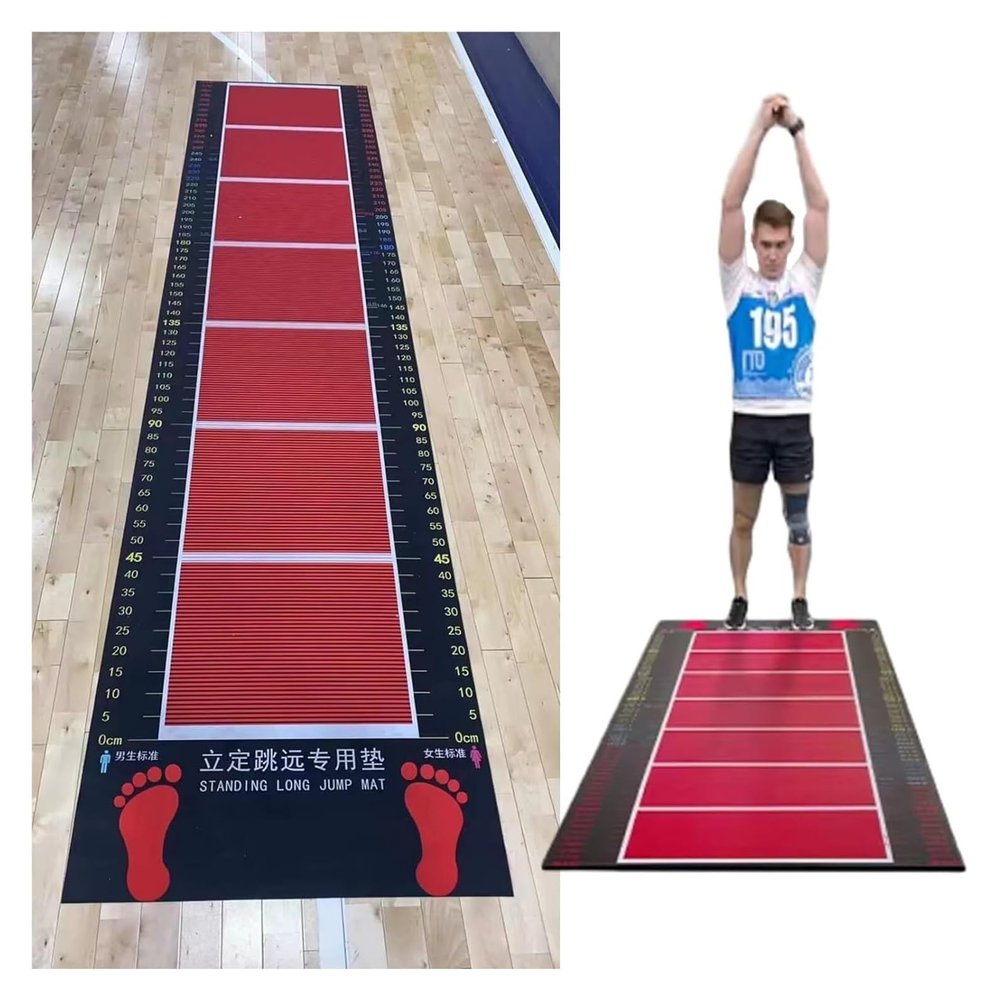 yinjieUS Standing Long Jump Mat, Standing Long Jump Mat, Long Jump Test Board, Professional Athletes Practice Training Mats, Indoor/Outdoor Use(Kids)