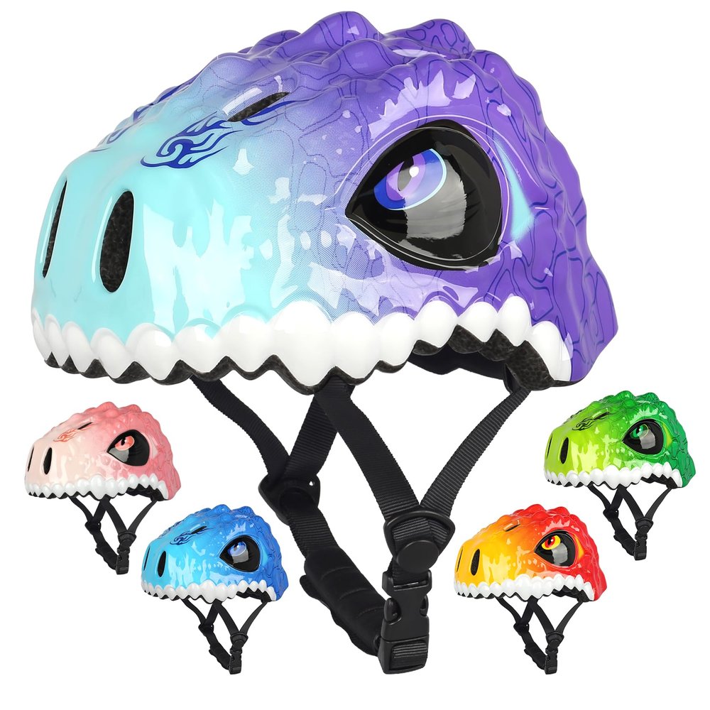 Toddler Kids Bike Helmet,3D Dinosaur Helmets for Boys Girls Infant/Baby to Children 1/2/3/4/5/6/7/8 Years Old Lightweight Adjustable Multi-Sports Bicycle Scooter Skateboard Skating Cycling