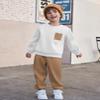 Arshiner Toddler Boys Fleece Colorblock Pocket Sweatshirt & Sweatpants Outfit Set Fall Winter Clothes 4t -White/Brown view 3