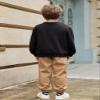 Arshiner Fleece Colorblock Sweatshirt & Sweatpants Outfit Set Fall Winter Clothes Size 4t -Black/Brown view 4