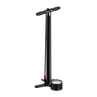LEZYNE Alloy Floor Drive 3.5 High Pressure Bicycle Floor Pump with 3.5" Analog Gauge, Durable Aluminum 220PSI Tire Air Pump for Road/Track Bikes, ABS-1 Pro Chuck for Presta/Schrader Valve, Satin Black