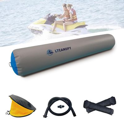 LTCANOPY Heavy Duty Inflatable Boat Fender, 6'x14 Boat Bumper for Docking, Yachts, Sailing Docks, PVC Fender for Boat Comes with Double Braided Nylon Dock Line, Foot Pump
