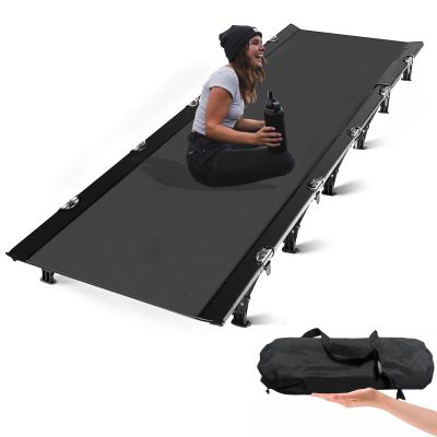 SKDGPS Ultralight Folding Camping Tent Cot, Portable Compact cots for Adults Outdoor Travel, Base Camp, Hiking, Mountaineering, Lightweight Backpacking cot, Oxford Cloth Bed Black Red