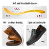 Asifn Men's Loafers Leather Hand-Stitched Casual Shoes Non-Slip Wear-Resistant Flat Bottom Breathable Outdoor Shoes Black 7 US view 3