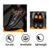 Asifn Men's Loafers Leather Hand-Stitched Casual Shoes Non-Slip Wear-Resistant Flat Bottom Breathable Outdoor Shoes Black 7 US view 4