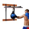 Boxing Speed Bag Platform Kit, Speed Bag Mount with Speed Punching Bag, Adjustable Height Wood Platform, Black Speedbag Ball, Swivel Speed Bags for Boxing Training, Workout, Punching, Exercise view 1