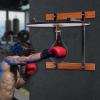 Boxing Speed Bag Platform Kit, Speed Bag Mount with Speed Punching Bag, Adjustable Height Wood Platform, Black Speedbag Ball, Swivel Speed Bags for Boxing Training, Workout, Punching, Exercise view 2