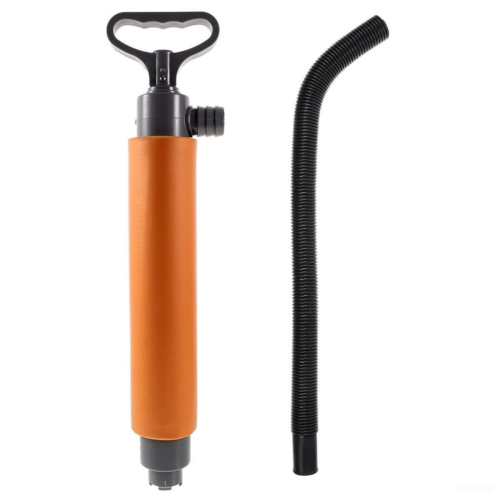 Bilge Pump For Kayak Canoe And Boat, Hand Manual Water Removal Pump With Reversible Hose, Expels Water From Your Boat, For Kayak Accessories (Orange)