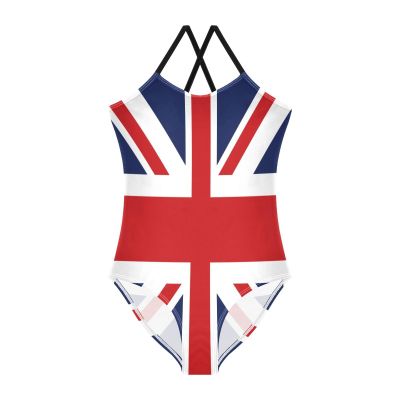 ALAZA British Flag Union Jack Girls One Piece Swimsuit Swimwear Beach Sport Bathing Suit 3T