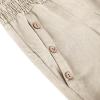 Xiaojmake Women's Summer Cotton Linen Pants Wide Leg Casual Drawstring High Waist Palazzo Pants Loose Trouser with Pockets view 4