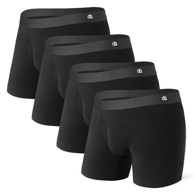 DAVID ARCHY Men's Ultra Soft Underwear Micro Modal Breathable Moisture Wicking Seamless Underwear for Men 4 Pack(XXL, Black*4)