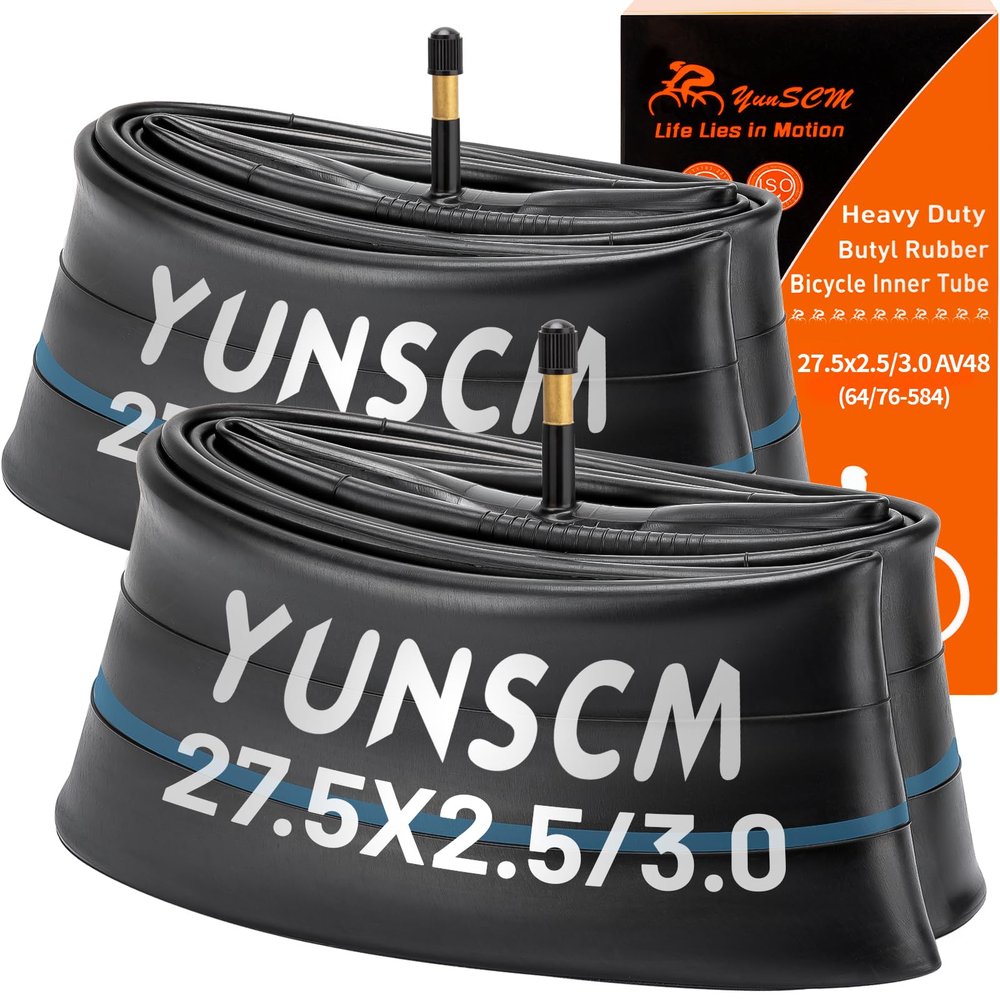 2-PCS 27.5" Heavy Duty Bike Tubes 27.5x2.5 27.5x3.0 64/76-584 Inner Tubes Compatible with 27.5" x2.5''/3.0'' AV48MM Schrader Valve Bike Bicycle Tire Tubes