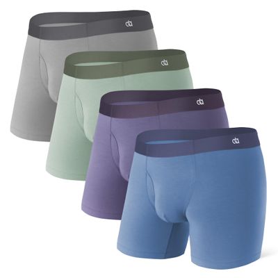 DAVID ARCHY Men's Ultra Soft Underwear Micro Modal Breathable Moisture Wicking Seamless Underwear for Men 4 Pack(S, Medium Gray/Sage Gray/Lavender Gray/Monday Blue)
