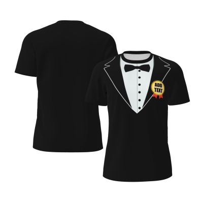 NineFit Basics Custom T Shirts Customize Your Text/Image Custom Tuxedo T Shirts Classic Party Funny Tee Custom Tuxedo T Shirts for Men/Women Custom Gift X-Small Black