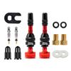 Tubeless Presta Valve Stem Kit, Bicycle Tubeless Valve Stem with Bicycle Valve Adapter with Valve Core Remover Tool and Valve Stem Caps, Red(40mm) view 1