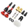 Tubeless Presta Valve Stem Kit, Bicycle Tubeless Valve Stem with Bicycle Valve Adapter with Valve Core Remover Tool and Valve Stem Caps, Red(40mm) view 2
