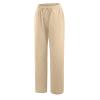 Xiaojmake Women's Summer Cotton Linen Pants Wide Leg Casual Drawstring High Waist Palazzo Pants Loose Trouser with Pockets Khaki view 3