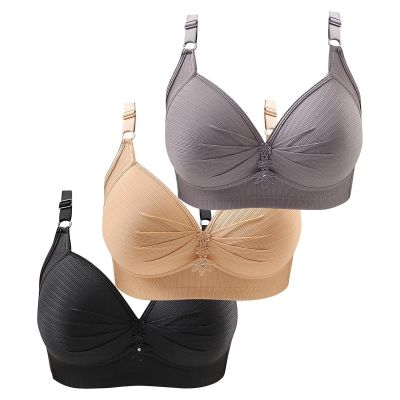 TOS Daily,3 Pack Sports Bras for Women No Underwire Push Up Comfort Bra Solid Color Seamless Plus Size Sleep Bra Top Every, Placed Recently by Me,Clear-A,3X-Large