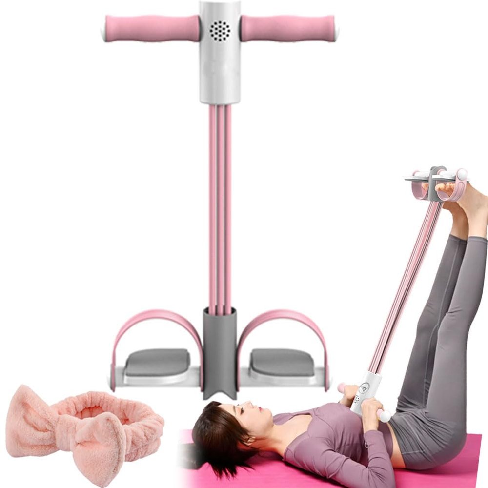 Multifunctional Pedal Puller Resistance Rope,Pedal Puller Resistance Rope,Tension Rope, 6-Tube Elastic Yoga Pedal Puller Resistance Band (Pink,Basic Model)