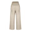 Xiaojmake Women's Summer Cotton Linen Pants Wide Leg Casual Drawstring High Waist Palazzo Pants Loose Trouser with Pockets view 2