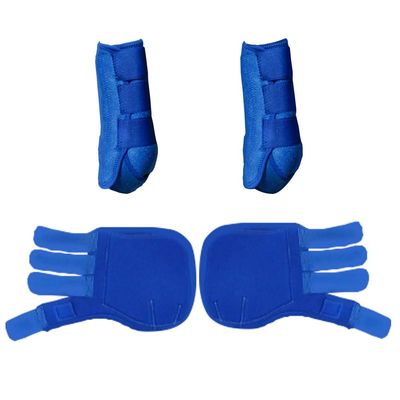 SagaSave 4 Pcs Horse Boots Protection Gear Leg Wraps Sport Boots for Riding Shock Absorbing Competition Protection(Blue-Large)