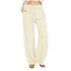 Xiaojmake Women's Summer Cotton Linen Pants Wide Leg Casual Drawstring High Waist Palazzo Pants Loose Trouser with Pockets view 1