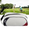 Yuecoom Golf Shoe Carrier Bag,PU Leather Golf Shoe Bag,Golf Storage Bag,Golf Accessory Bag for Home Travel,Golf Shoe Bag for Socks, Tees-White view 3