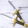 Hoappa 15 Inch Non-Functional Dagger Prop with Reinforced Core for Adult Cosplay, Theatrical Performance and Display, Gold, 2 Pack view 3