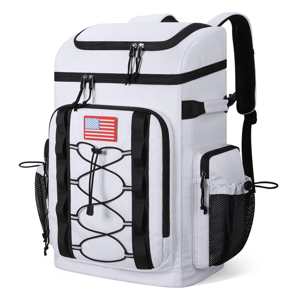 Maelstrom Backpack Cooler: 35/50Can Insulated Cooler Backpack, Keeps Drinks Hot/Cold for 16 Hours, Leakproof & Waterproof, Soft Lightweight Design for Men & Women (White, 50 can)