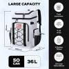 Maelstrom Backpack Cooler: 35/50Can Insulated Cooler Backpack, Keeps Drinks Hot/Cold for 16 Hours, Leakproof & Waterproof, Soft Lightweight Design for Men & Women (White, 50 can) view 4