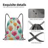 BTCOWZRV Drawstring Backpack Candy And Lollipops Drawstring Bags Gym Bags for Men Women Draw String Bags Yoga Cinch Bag view 3