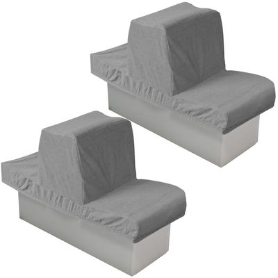 GONGJIANG Back to Back Boat Seat CoversReplacement Boat Lounge Seat Covers, Microfiber Soft Stretchable Fabric Covers for Protector Boat Seats (Gray, 2 Sets)