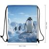 GHZWACKJ Drawstring Backpack Waterproof Gym Bag for Men Women Cinch Bag Penguin Antarctica Ice Drawstring Bags Sports Draw String Bags view 2