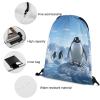 GHZWACKJ Drawstring Backpack Waterproof Gym Bag for Men Women Cinch Bag Penguin Antarctica Ice Drawstring Bags Sports Draw String Bags view 3