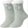 BenSorts Winter Fleece Slipper Socks Gift Grippers Women Green Size 6-10 view 1