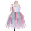 IBTOM CASTLE First Birthday Outfit Girl Baby: Toddler Girl Tutu Dress Summer Sequin Smocked Sleeveless Spaghetti Straps Backless Princess Tulle Dress Pageant Wedding Sundress Rainbow 12-18 Months view 2