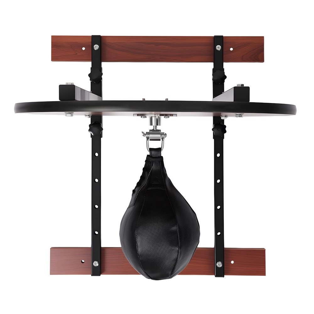 FXEIPOL Speed Bag Platform Kit, Wall-Mounted Speed Bag Stand, 5 Gears Adjustable Height Punching Practice with 360 Rotatable Ball for Boxing Gym Training, Home, Garage, Living Room